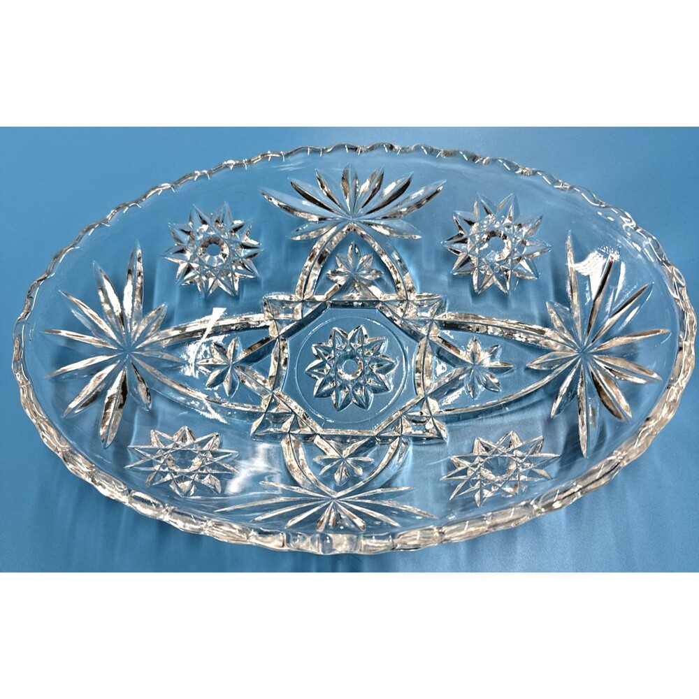 Vintage Anchor Hocking Early American Prescut Star of David 9 inch Dish